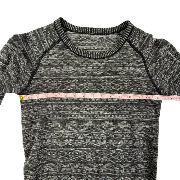 Lululemon Rest Less Pullover Size 6 Heathered Black Gray Jacquard Textured - Picture 8 of 9